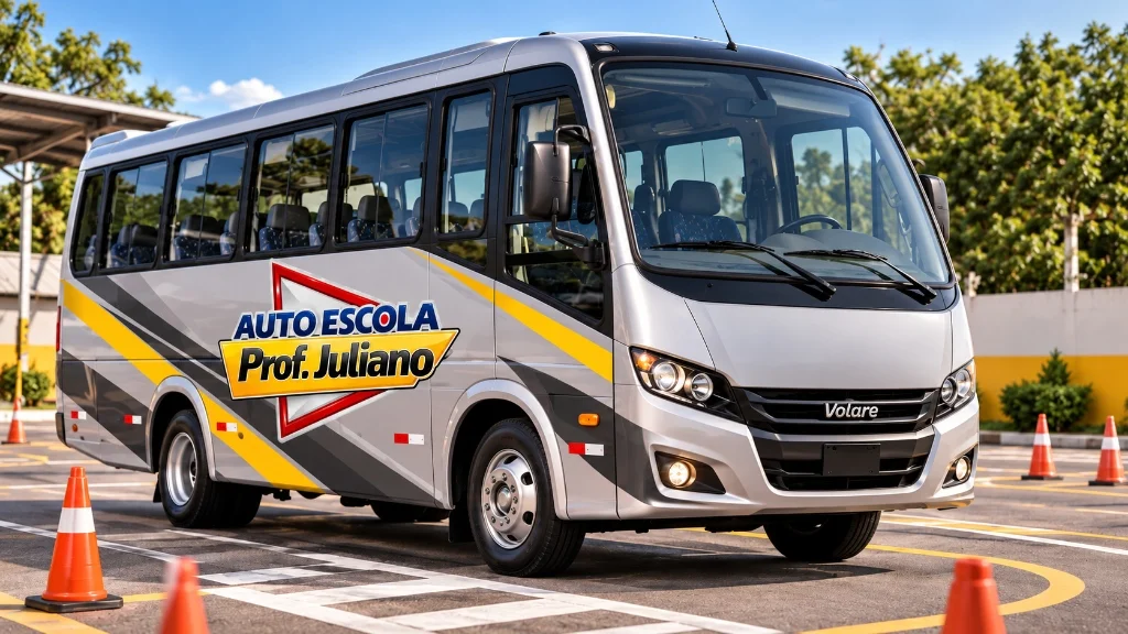 Micro-ônibus Volare Categoria D Auto Escola Professor Juliano